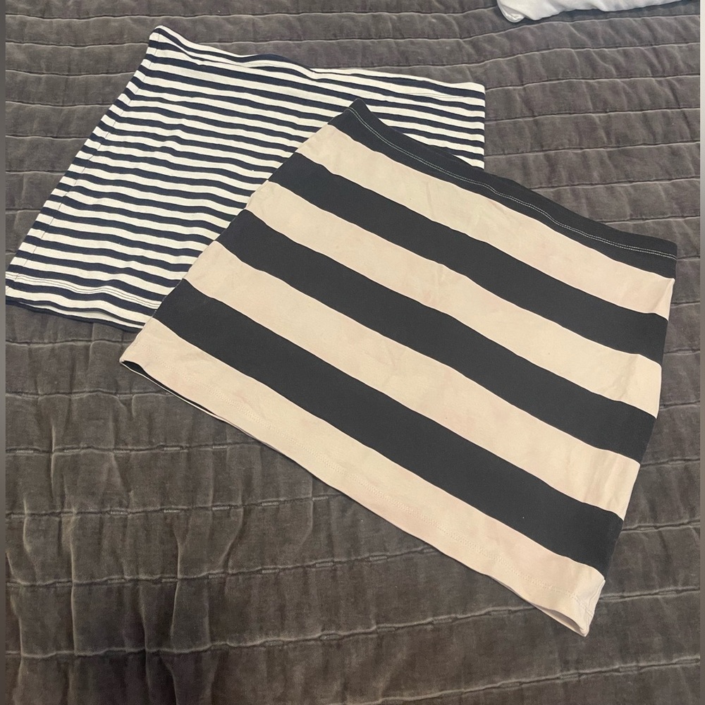 BUNDLE H&M Black and White Mini Pencil Skirt Set Casual Resort Wear